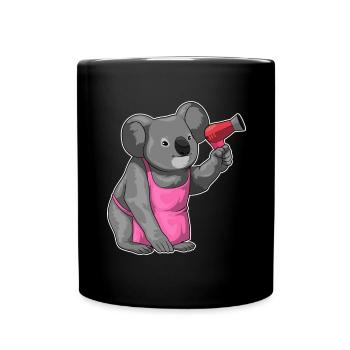 Koala Hairdresser Hair Dryer - Full Colour Mug - black - Front