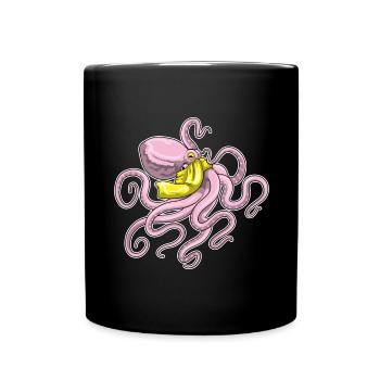Echarpe de pieuvre - Mug uni - noir - Devant