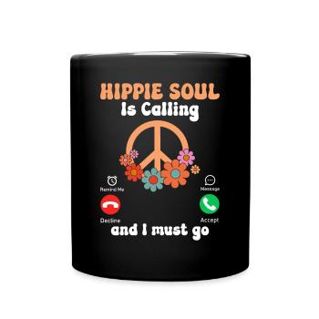 Drôle de paix hippie - Mug uni - noir - Devant