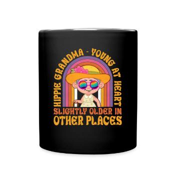 Funny Hippie Groovy - Full Colour Mug - black - Front