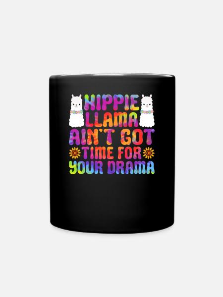 Lustige Hippie-Krawattenfärbung - Tasse einfarbig - Schwarz