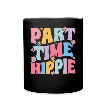 Groovy Funny Hippie - Tasse einfarbig - Schwarz - Vorne