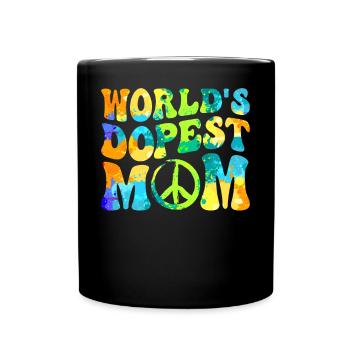 Hippie Mom Tie Dye Peace - Full Colour Mug - black - Front