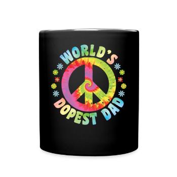Hippie Papa Krawatte Färben Frieden - Tasse einfarbig - Schwarz - Vorne