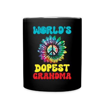 Hippie Oma Krawatte Färben Frieden - Tasse einfarbig - Schwarz - Vorne