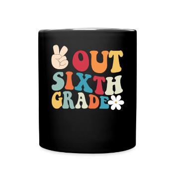 Frieden aus der sechsten Klasse Graduation Frieden - Tasse einfarbig - Schwarz - Vorne
