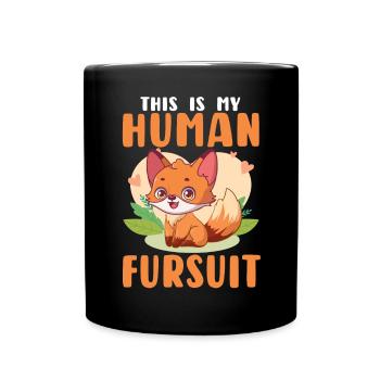 Furry Fandom Pumpkins Fursona - Full Colour Mug - black - Front
