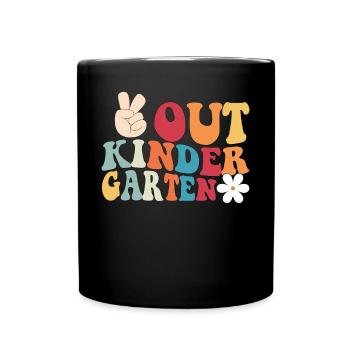 Frieden aus dem Kindergarten -Abschlusskindergarte - Tasse einfarbig - Schwarz - Vorne