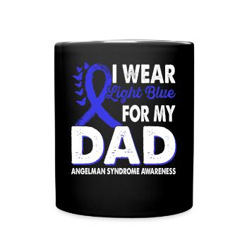 Wear light blue for Dad Angelman Syndrome - Full Colour Mug - black - Front