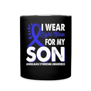 Wear light blue for Month of Consciousness - Full Colour Mug - black - Front
