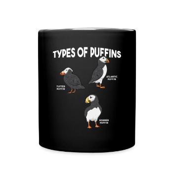 puffin puffin auke birds Lunde - Full Colour Mug - black - Front
