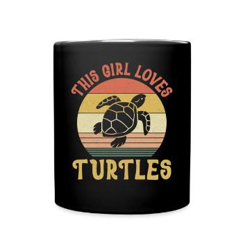 Sea Turtle Tortoise Retro Vintage - Mug uni - noir - Devant
