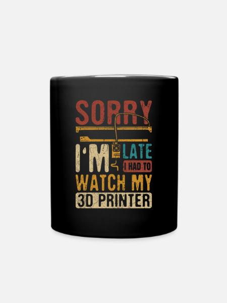 Impression 3D Imprimante 3D Retro Design Slice Print - Mug uni - noir
