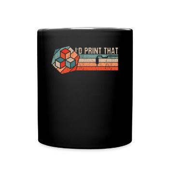 3d-druck 3d-drucker Retro Design Slice Print - Tasse einfarbig - Schwarz - Vorne