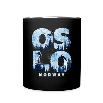 Oslo Norwegen Souvenir Urlaub - Tasse einfarbig - Schwarz - Vorne