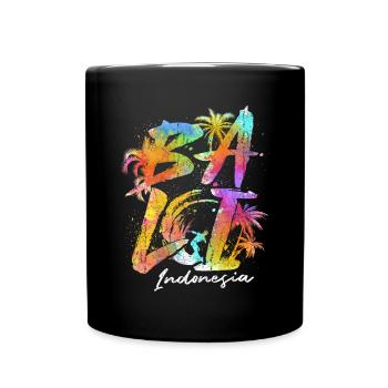 Bali Indonesien Souvenir Urlaub - Tasse einfarbig - Schwarz - Vorne