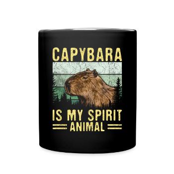 Capybara Is My Spirit Animal - Full Colour Mug - black - Front