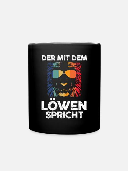 Löwe Löwen - Tasse einfarbig - Schwarz