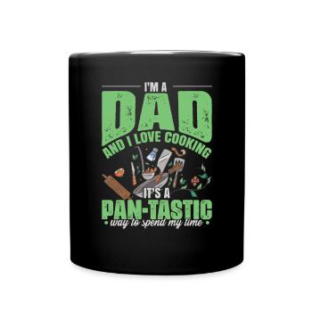 Papa Kochen Vatertag - Tasse einfarbig - Schwarz - Vorne