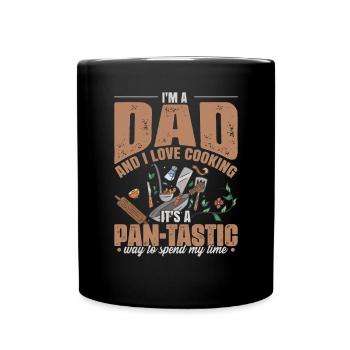 Kochender Papa-Witz - Tasse einfarbig - Schwarz - Vorne