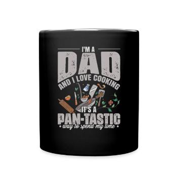 Ich bin Vater und ich liebe es zu kochen - Tasse einfarbig - Schwarz - Vorne