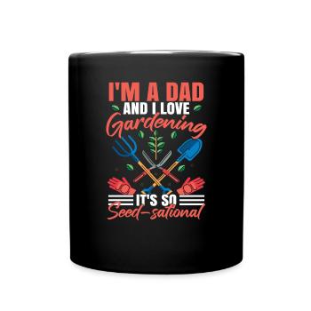 Garten-Papa-Witz - Tasse einfarbig - Schwarz - Vorne