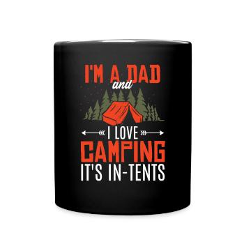 Ich bin Vater und ich liebe Camping - Tasse einfarbig - Schwarz - Vorne