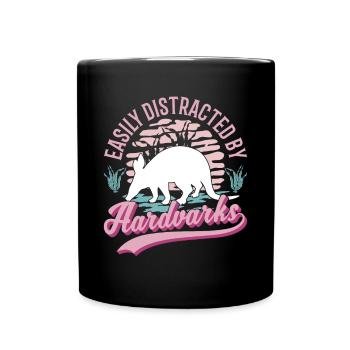 Easily distracted by Aardvarks Aardvark Aardvark - Full Colour Mug - black - Front