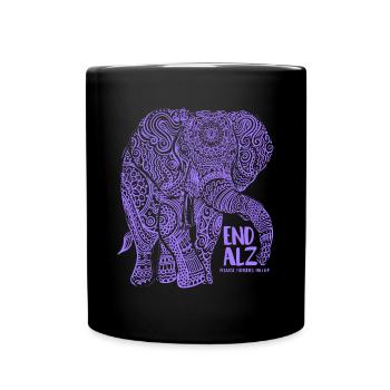 Purple Elephant Alzheimer Awareness Vêtements & cadeaux - Mug uni - noir - Devant