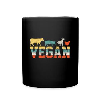 Veganer Jahrgang - Tasse einfarbig - Schwarz - Vorne