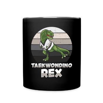 Taekwondino Rex Dinosaur Lover T-rex - Full Colour Mug - black - Front