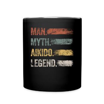Die Aikido Legende Retro Kampfkunst Herren Aikido - Tasse einfarbig - Schwarz - Vorne