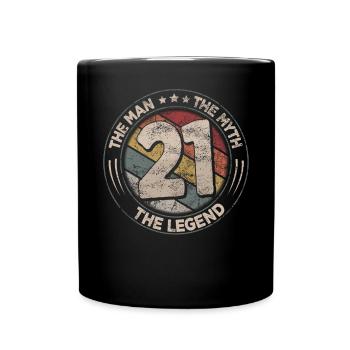 21 Birthday The Legend Retro 21 Year Old Men - Full Colour Mug - black - Front