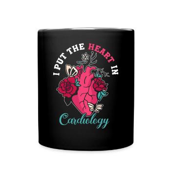 Put The Heart In Cardiology Cardiologist - Full Colour Mug - black - Front