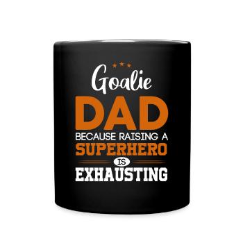 Gardien de but de hockey sur glace Papa Super-héros Père - Mug uni - noir - Devant