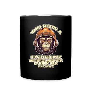 Motiver le singe quaterback - Mug uni - noir - Devant