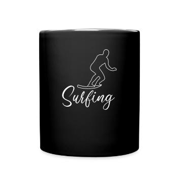 Surfing Surfer comic style - Full Colour Mug - black - Front