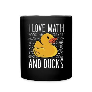 Kids School Duckie Duckling I Love Math And Rubber - Tasse einfarbig - Schwarz - Vorne