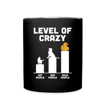 Rubber Duck Duckie Duckling Funny Level Of Crazy - Tasse einfarbig - Schwarz - Vorne
