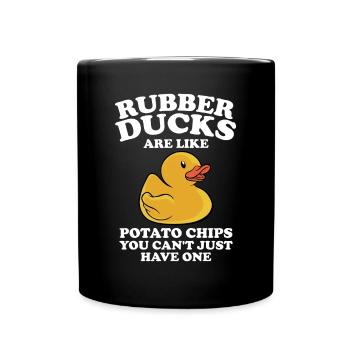 Funny Duckie Duckling Rubber Ducks Are Like Potato - Full Colour Mug - black - Front