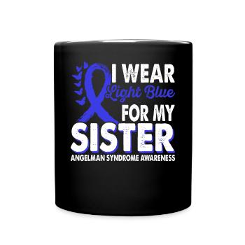 Wear light blue for Month of Consciousness - Full Colour Mug - black - Front