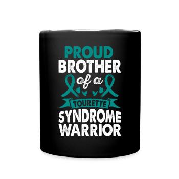 Frère de la conscience guerrière du syndrome de Gilles de la Tourette, - Mug uni - noir - Devant