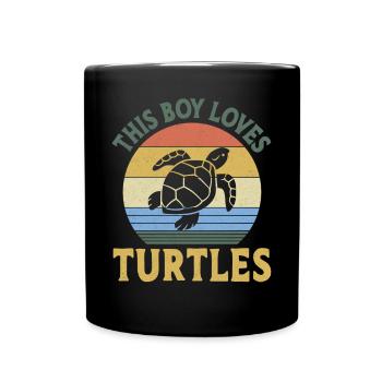 Sea Turtle Tortoise Retro Vintage - Mug uni - noir - Devant
