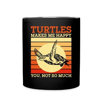 Tortue de mer Tortue Rétro Vintage - Mug uni - noir - Devant
