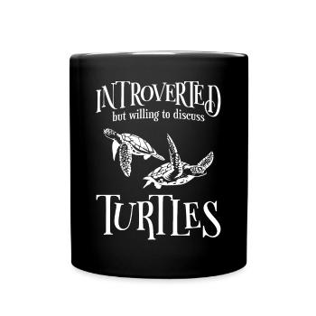 Sea Turtle Tortoise Introverted - Tasse einfarbig - Schwarz - Vorne