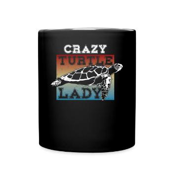 Sea Turtle Tortoise Crazy Turtle - Tasse einfarbig - Schwarz - Vorne