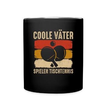 Coole Väter spielen Tischtennis - Tasse einfarbig - Schwarz - Vorne