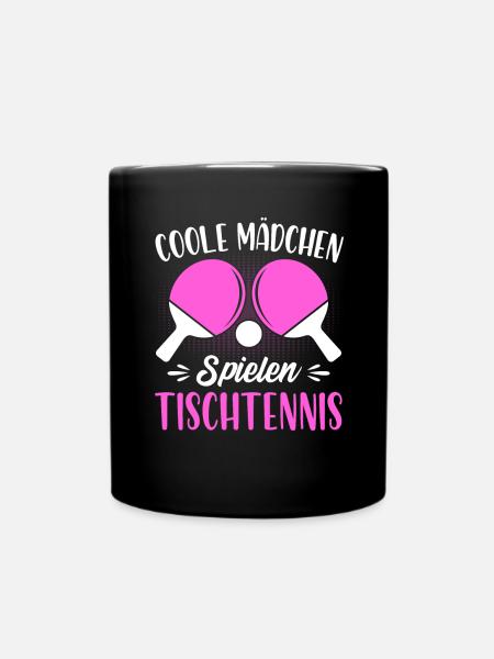 Coole Mädchen spielen Tischtennis - Tasse einfarbig - Schwarz