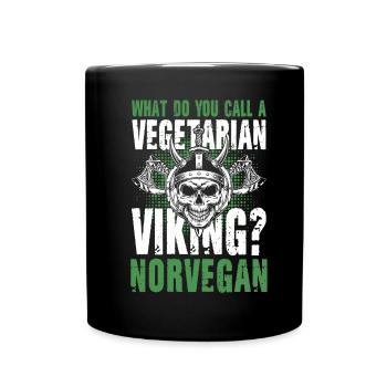 Vegetarian Viking Norvegan - Tasse einfarbig - Schwarz - Vorne