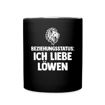 Löwe Löwen - Tasse einfarbig - Schwarz - Vorne